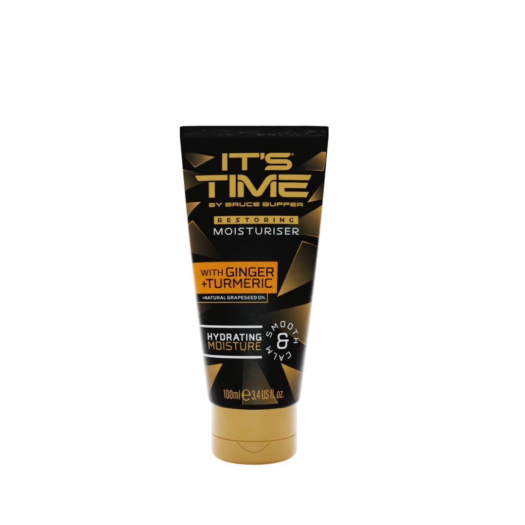 IT'S TIME By Bruce Buffer Restoring Face Moisturiser With Ginger And Turmeric + Natural Grapeseed Oil